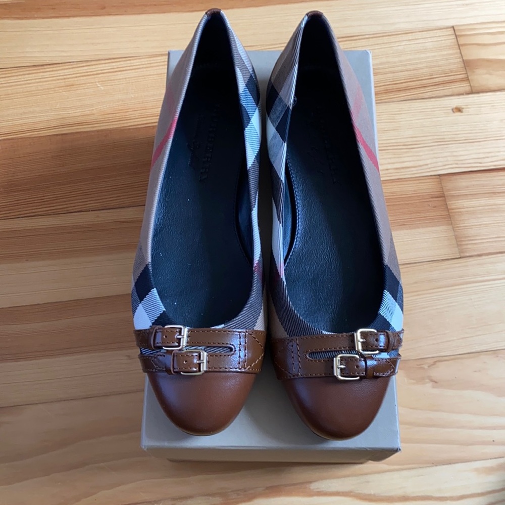 Burberry Nova Check Canvas & Leather flat